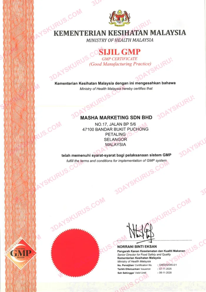 Sijil GMP — Kementerian Kesihatan Malaysia
